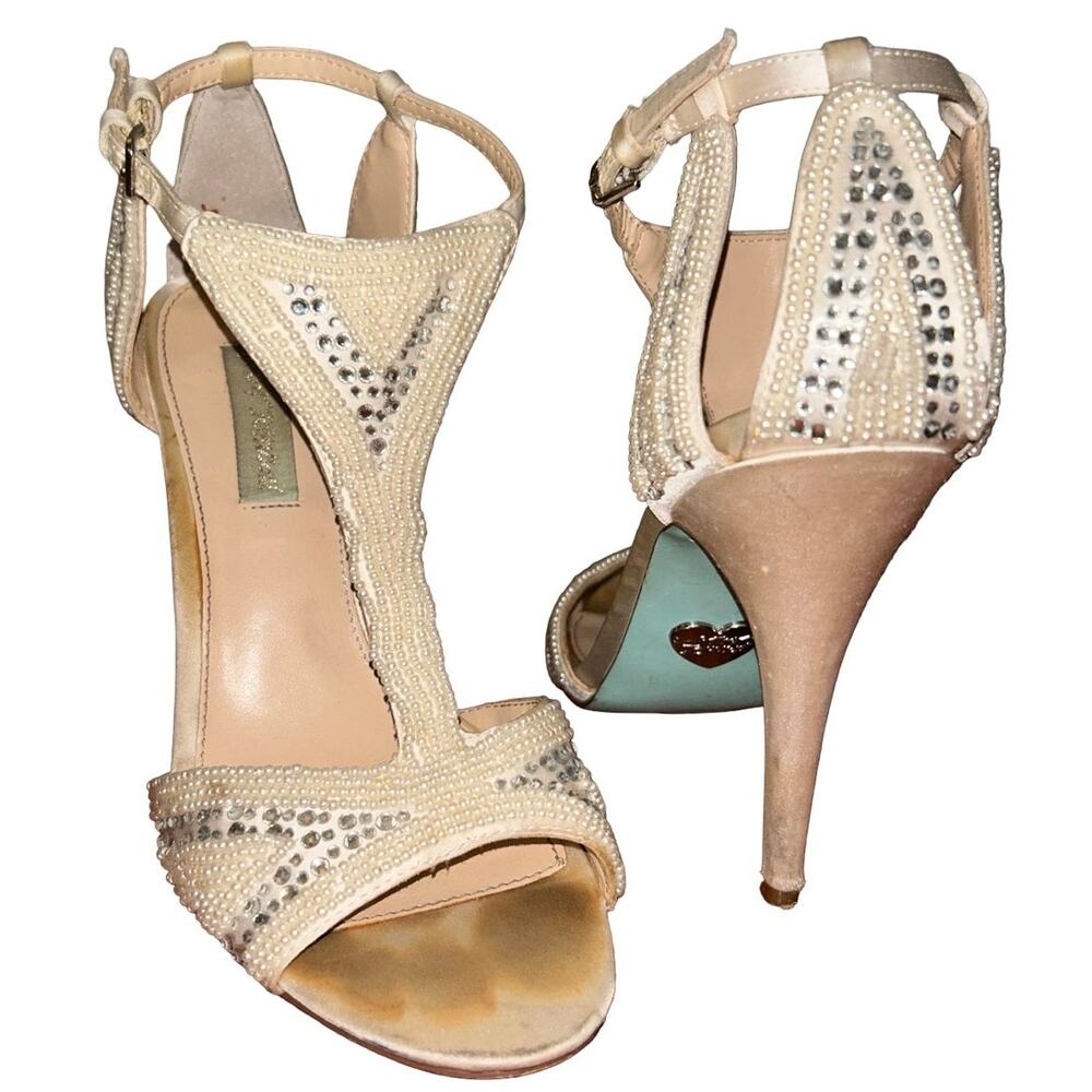 Betsey Johnson Beaded Sparkle Embellished Heels